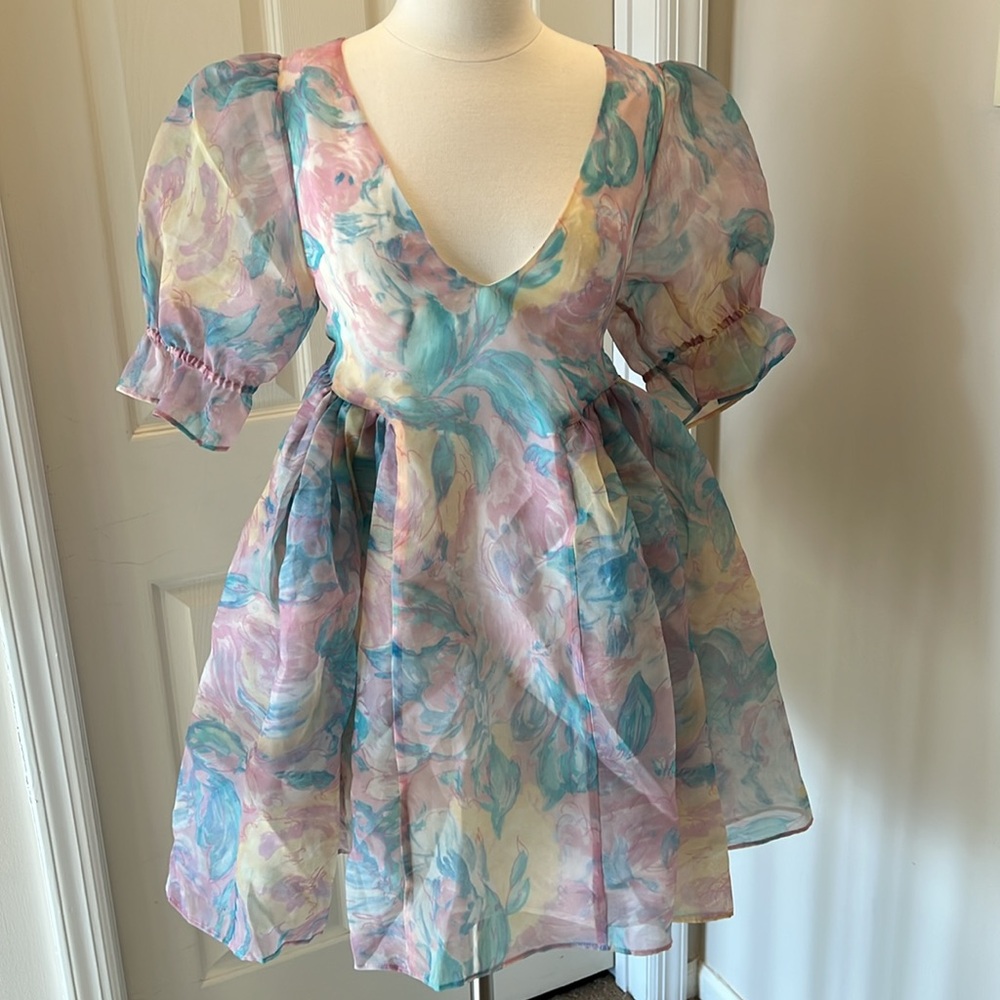 Selkie The Cloud Dress 9 Stepmom size small. Pastel flower print Easter dress - Picture 2 of 8